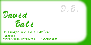 david bali business card